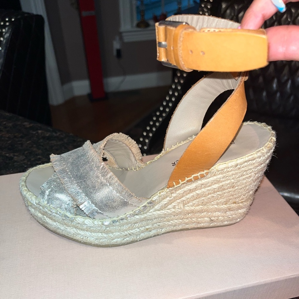 Champagne Leather Wedges